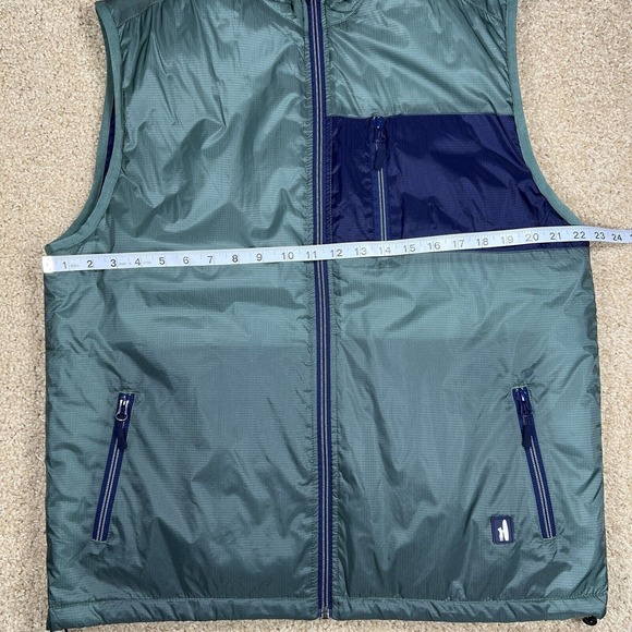 Johnnie-O Prep-Formance Full Zip Vest Men’s Size Large Green Blue JMVT1040 - Picture 6 of 9